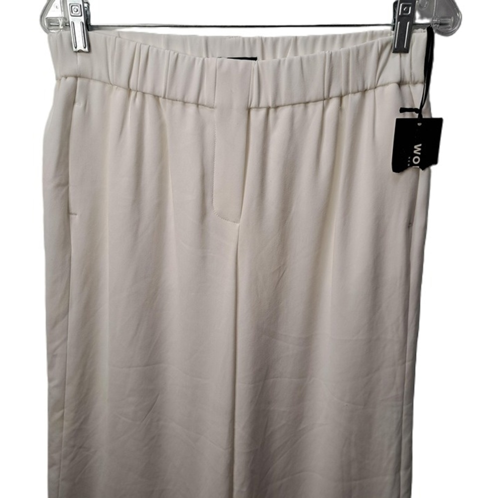 Worth Weston Womens White High Waist Wide Leg Gaucho Crop Pants Size Small NEW - Picture 3 of 9